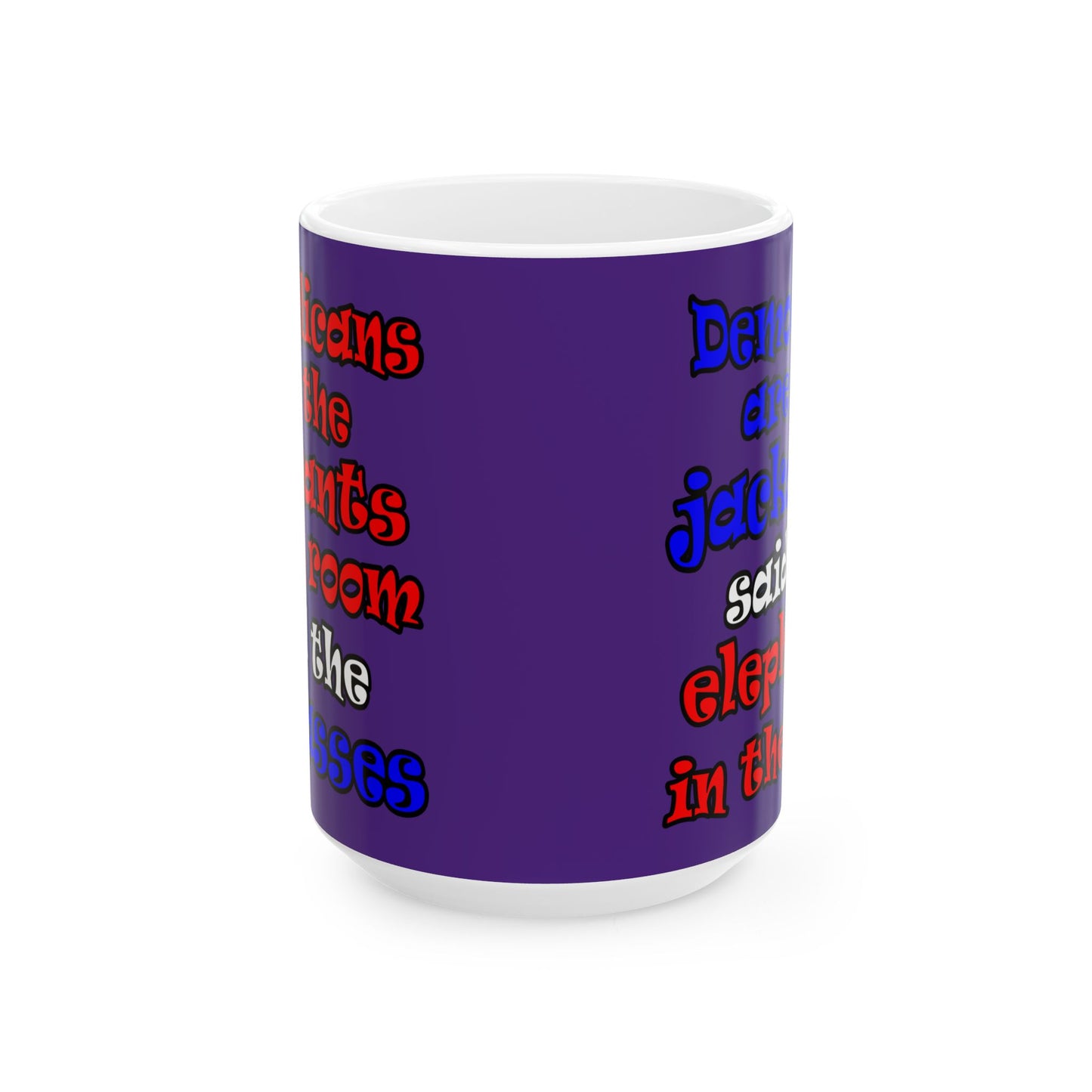 donkeys and elephants - White Mug (purple)