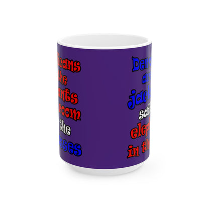 donkeys and elephants - White Mug (purple)