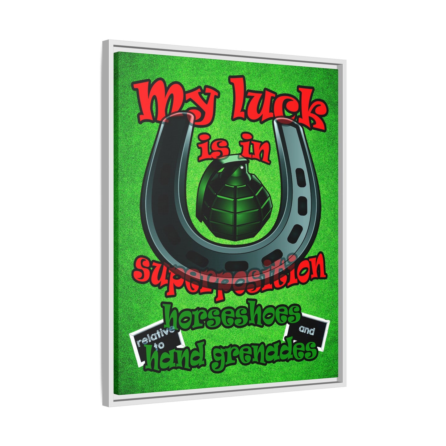 my luck - framed canvas art (green turf)