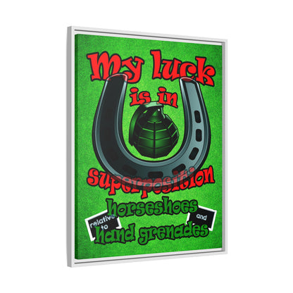 my luck - framed canvas art (green turf)