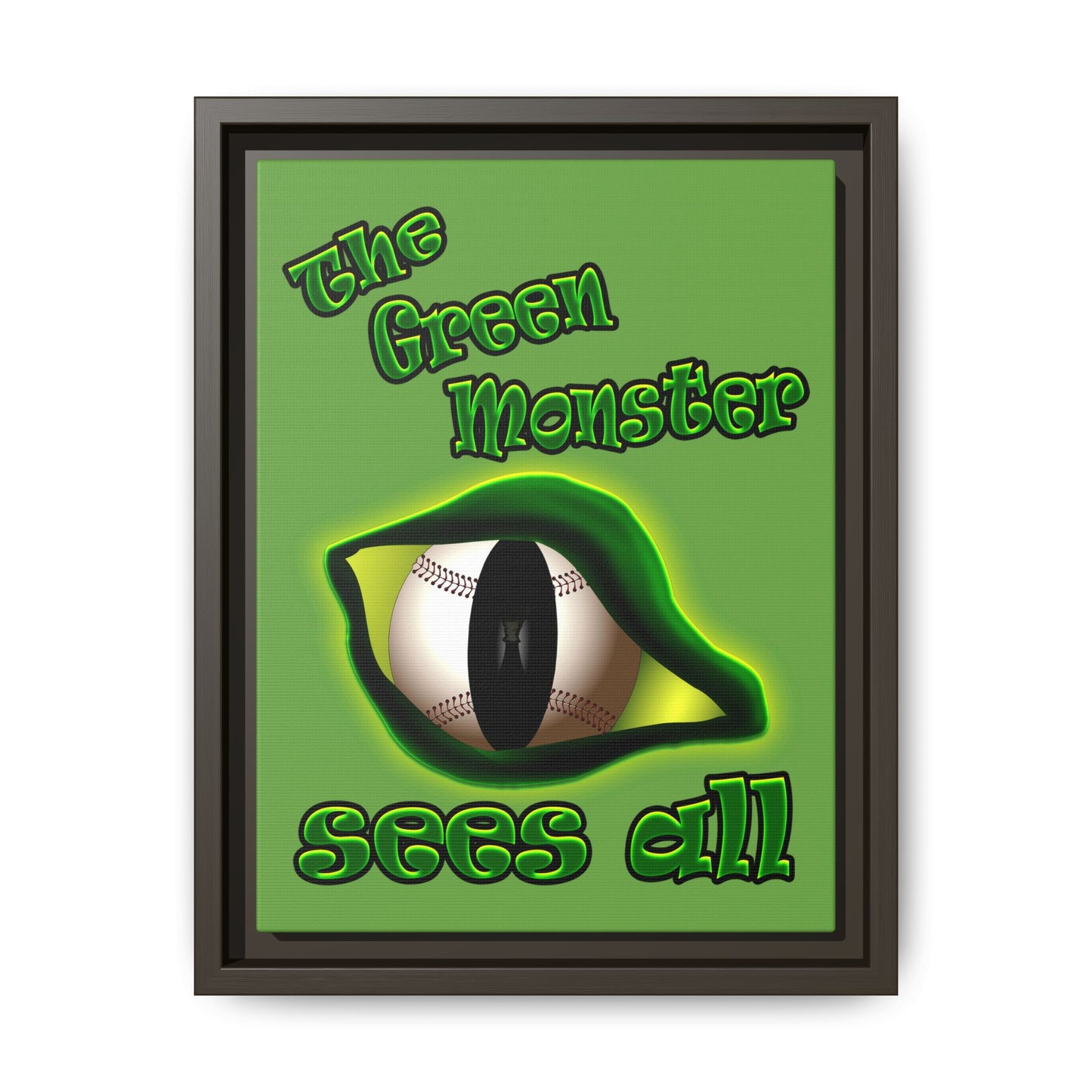 green monster - framed canvas art (green)