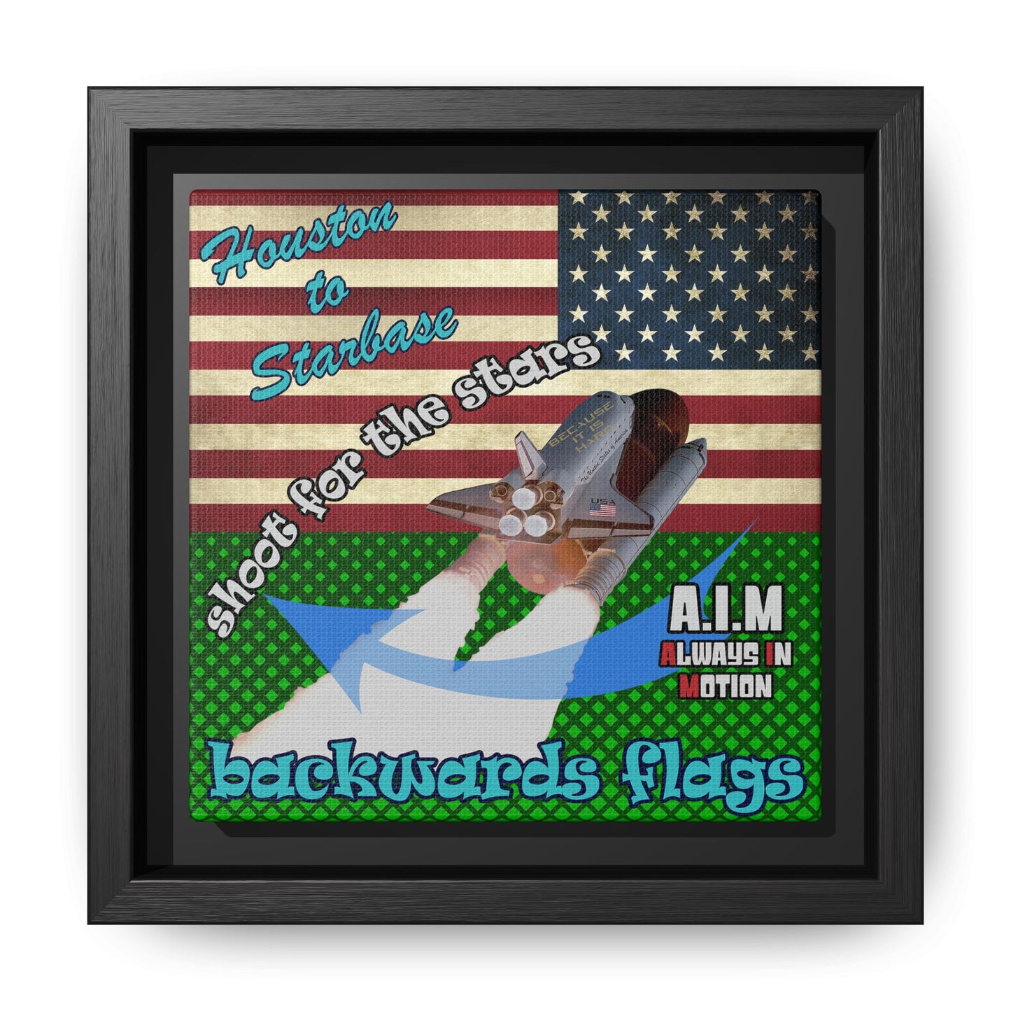 shoot for the stars - framed canvas art (logo green)