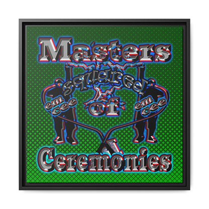 em cee squared - framed canvas art (logo green)