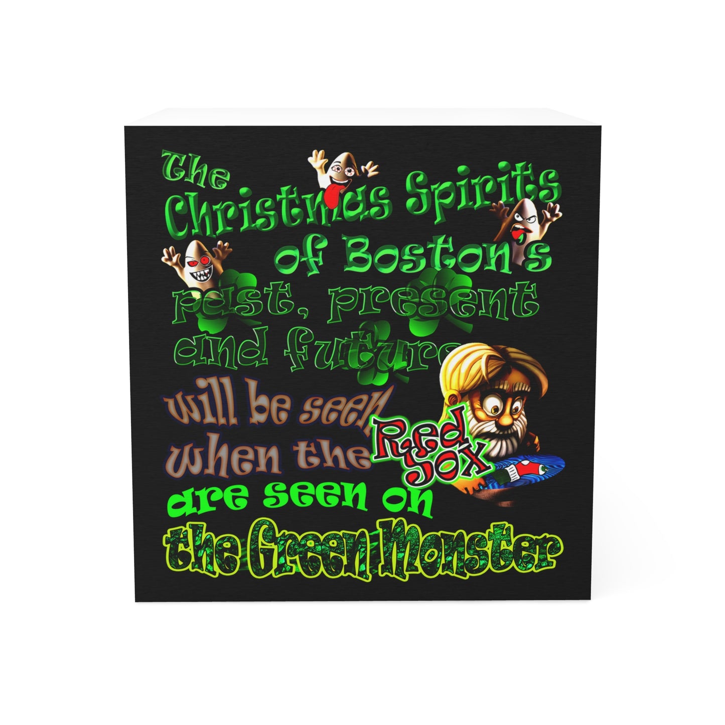 christmas spirits of boston - note cube (black)