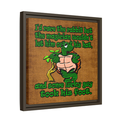 turtle race - framed canvas art (brown papyrus)
