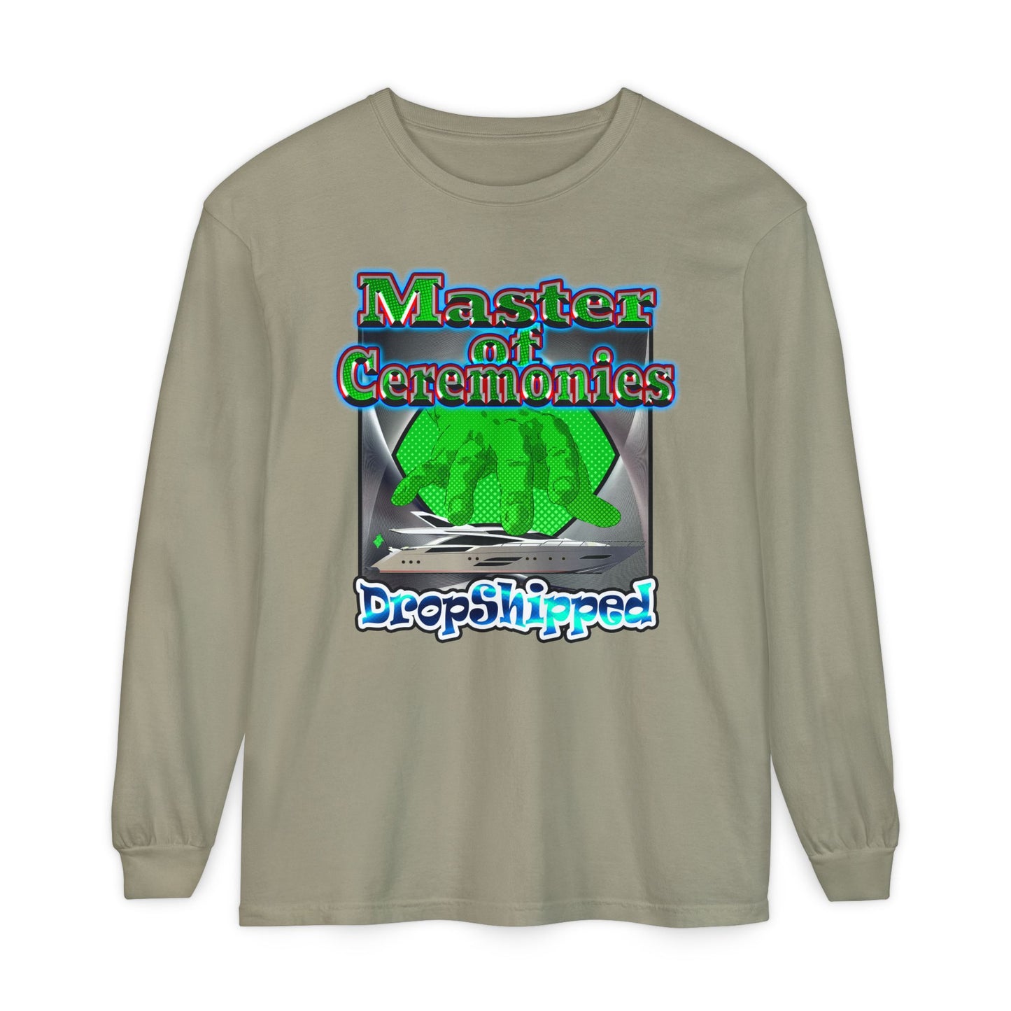 logo - Unisex Garment-dyed Long Sleeve T-Shirt