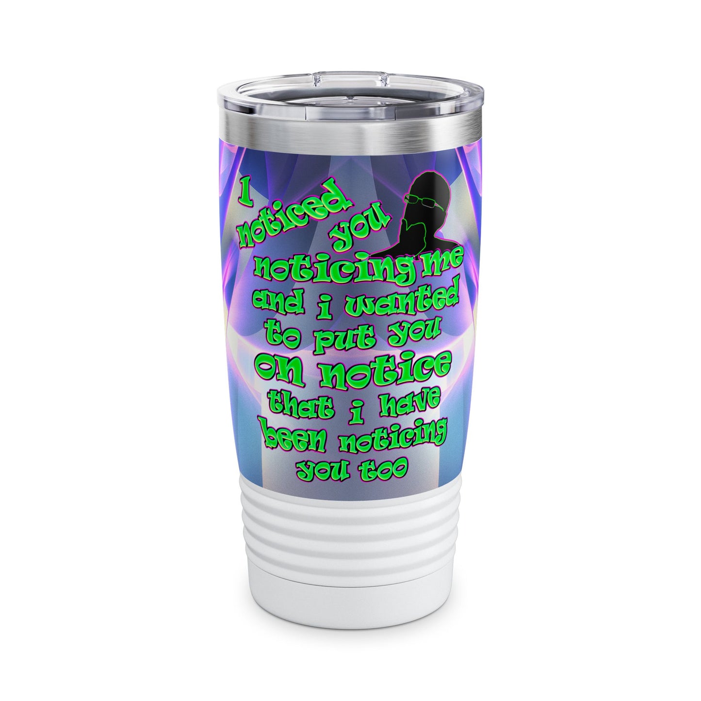 noticed you noticing - Ringneck Tumbler, 20oz (grey-pink wave)