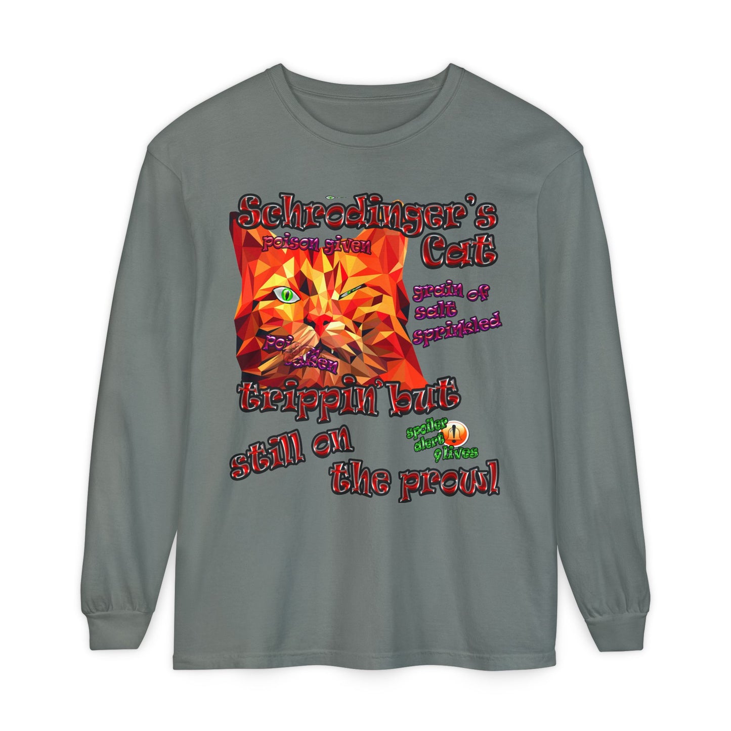 schrodinger's cat - Unisex Garment-dyed Long Sleeve T-Shirt