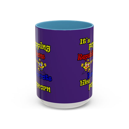 popping like popcorn - Accent Mug (purple)