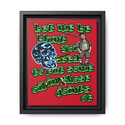 og - framed canvas art (dark red)