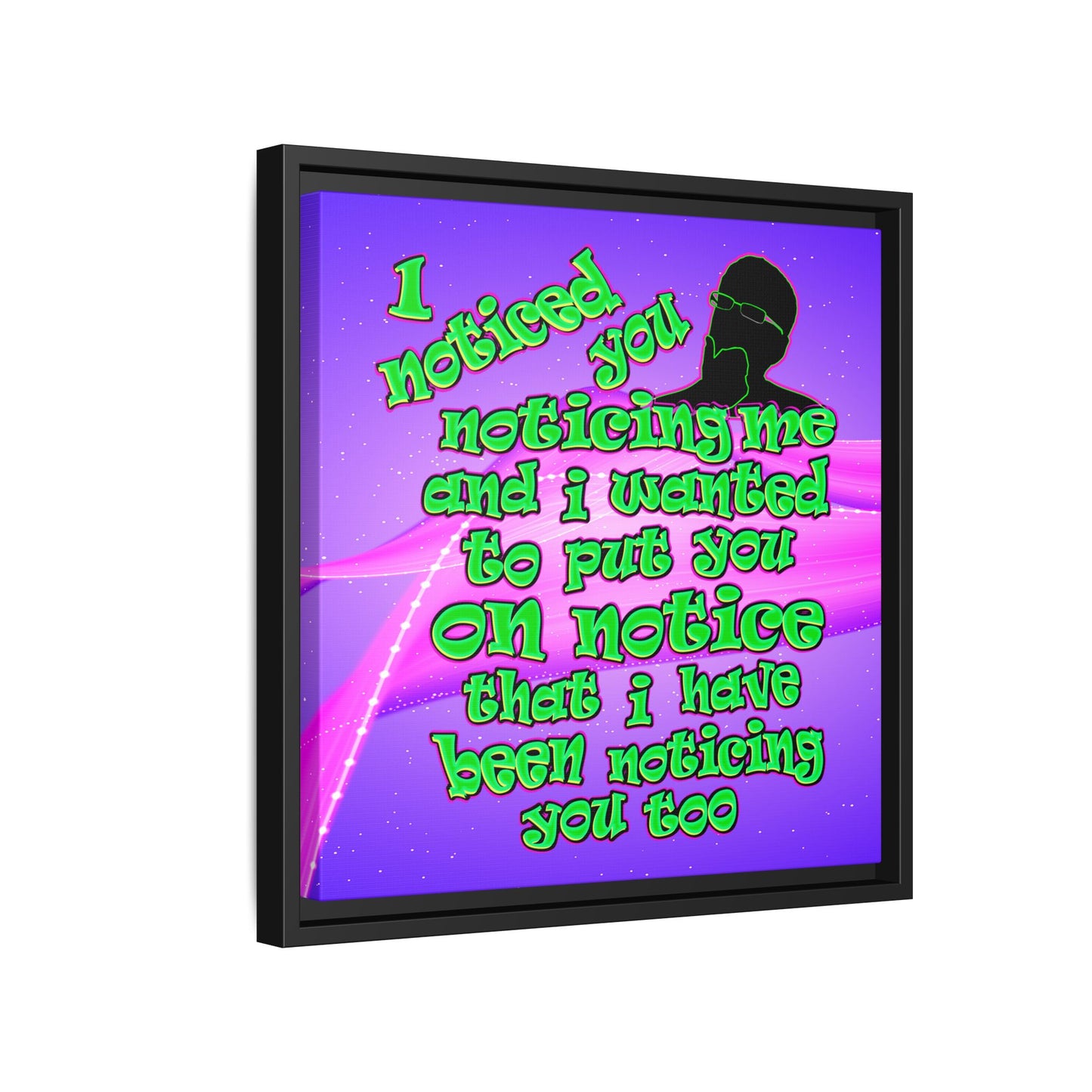 noticed you noticing - framed canvas art (purple-pink wave)