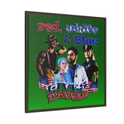 rw&b lives matter - framed canvas art (logo green)