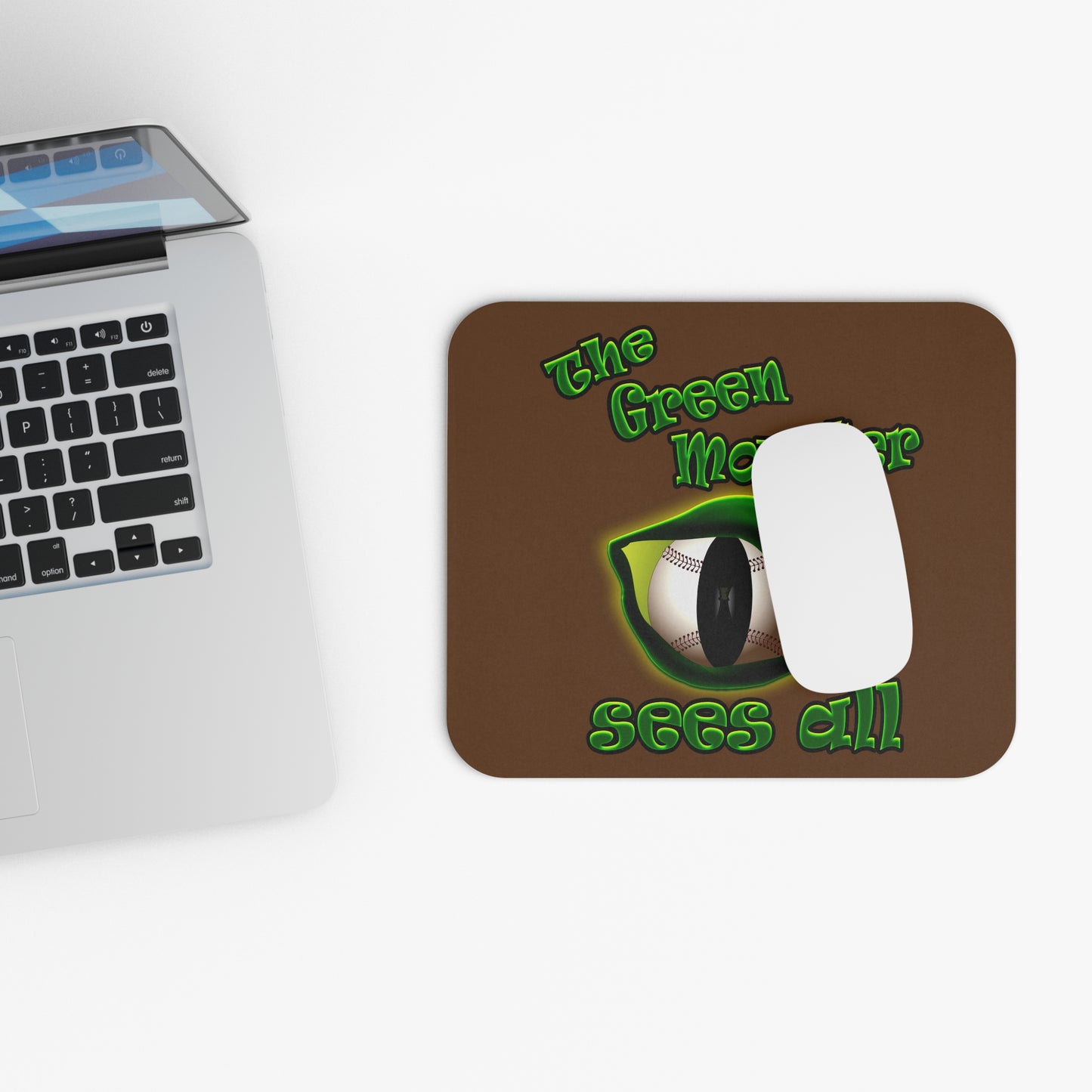 green monster - Mouse Pad (Rectangle) (brown)