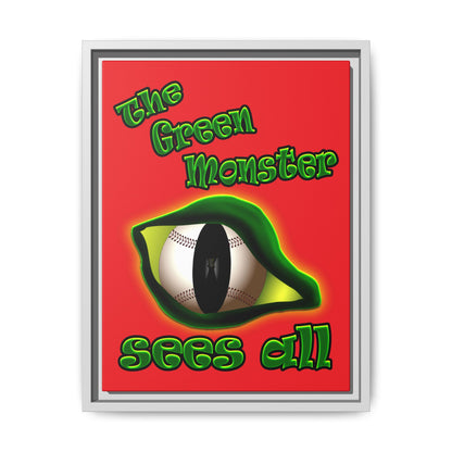 green monster - framed canvas art (red)