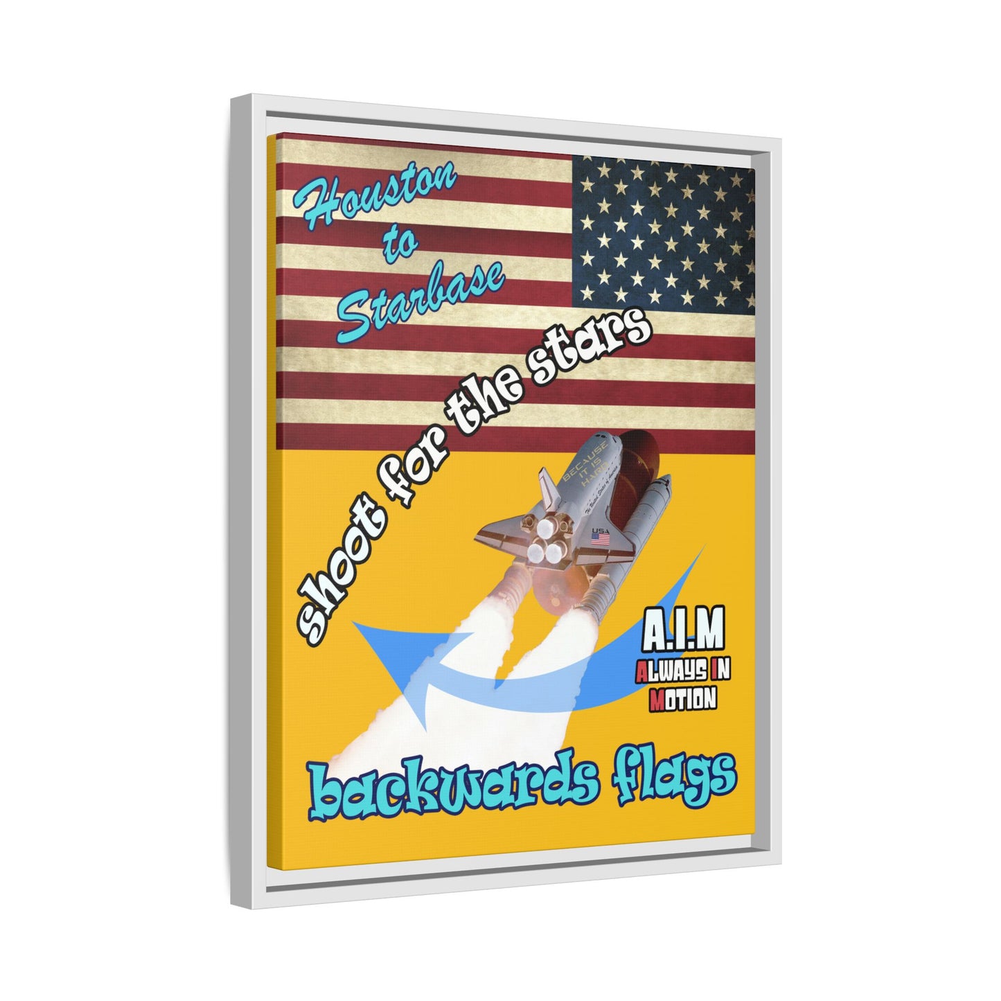 shoot for the stars - framed canvas art (yellow)