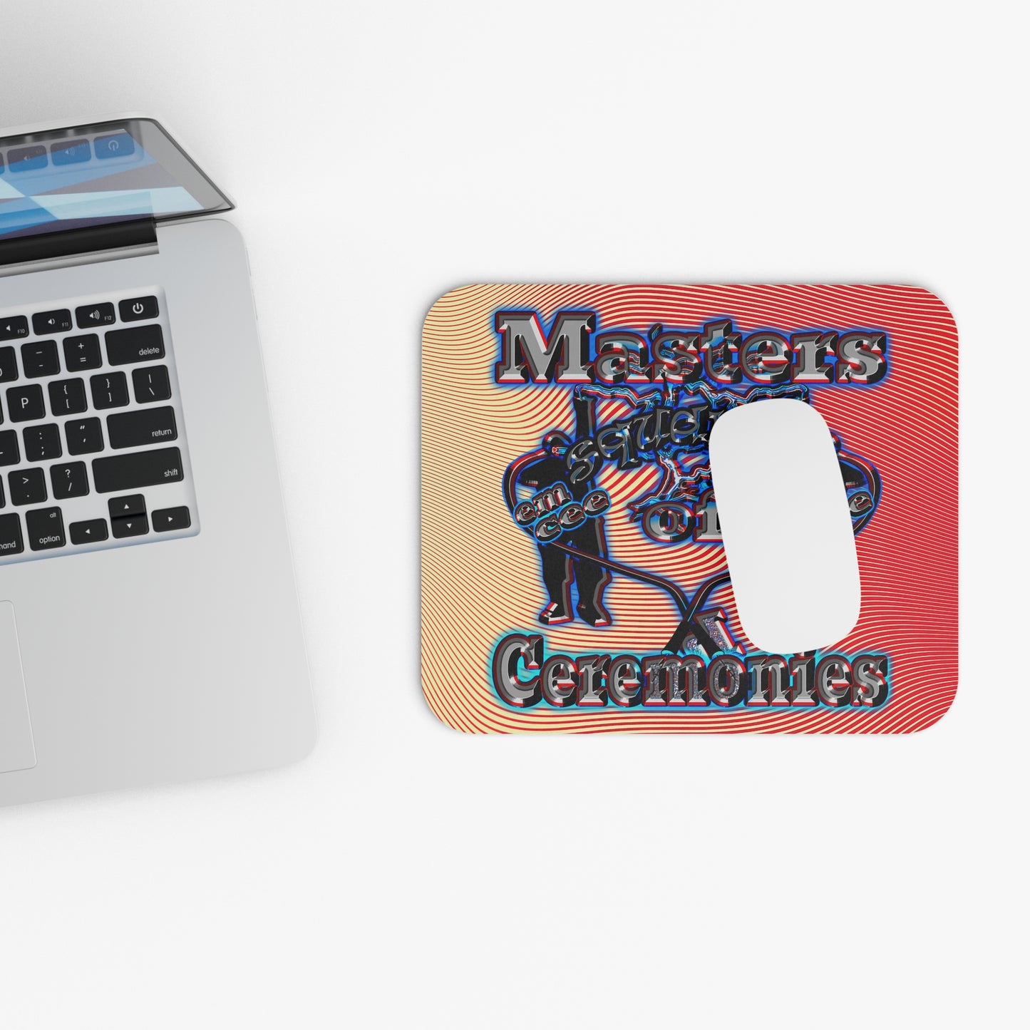 em cee squared - Mouse Pad (Rectangle) (yellow-orange wave)