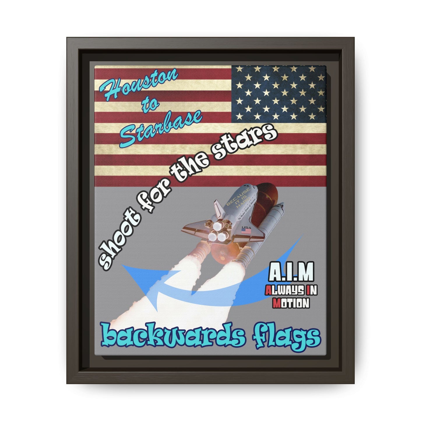 shoot for the stars - framed canvas art (grey)