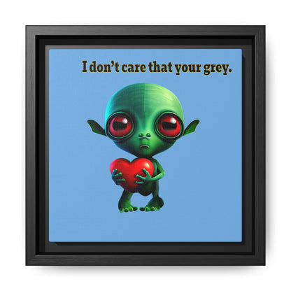 I don't care that your grey - framed canvas art (light blue)