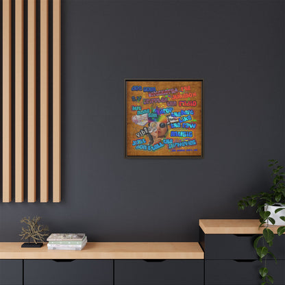 drop the beat - framed canvas art (brown papyrus)