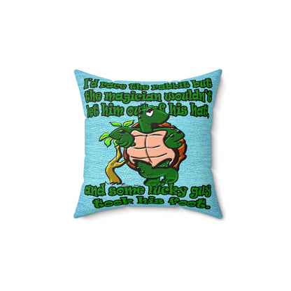 turtle race - Faux Suede Square Pillow - (faded dark blue)