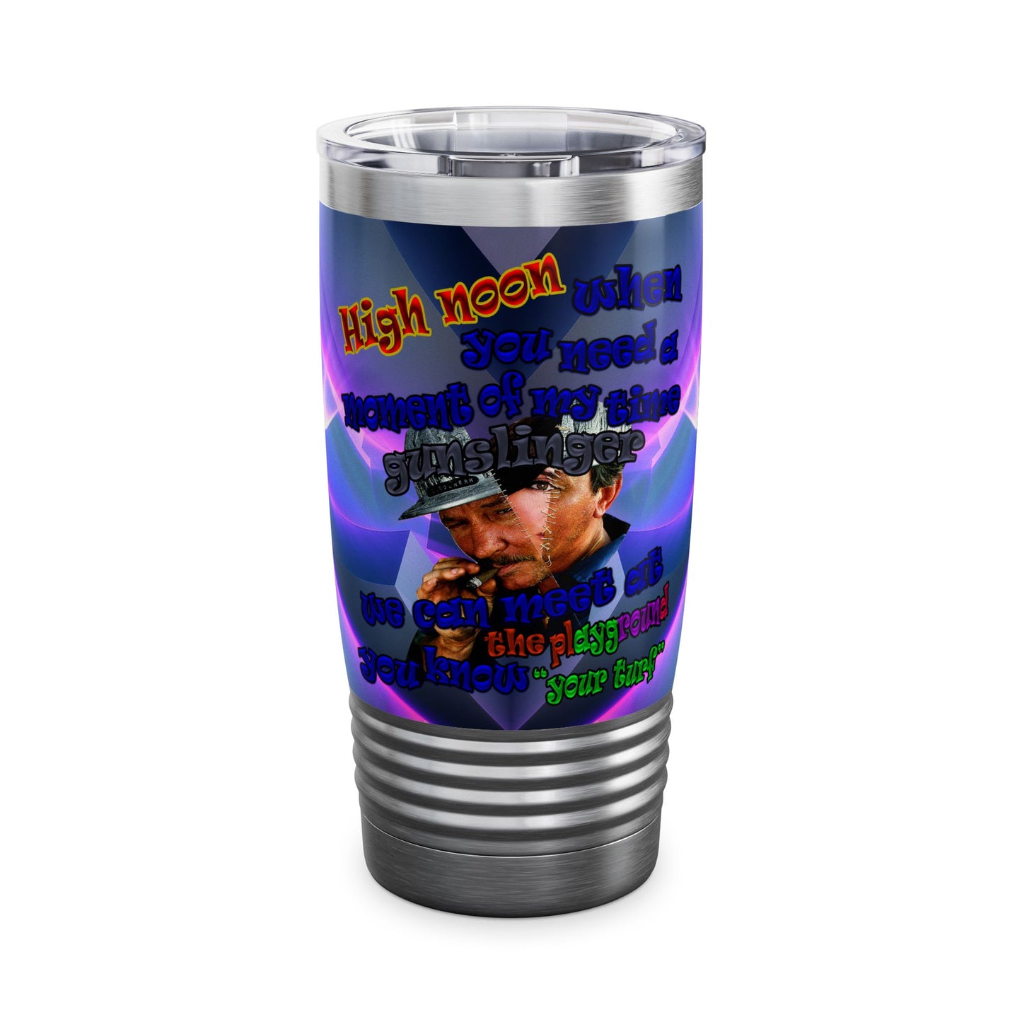 high noon - Ringneck Tumbler, 20oz (grey-pink wave)