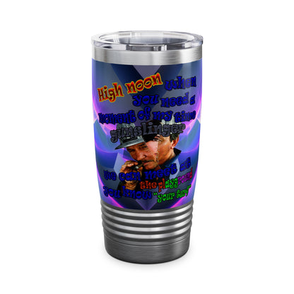 high noon - Ringneck Tumbler, 20oz (grey-pink wave)