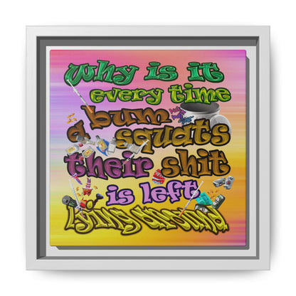 the bum's shit - framed canvas art (color blur)