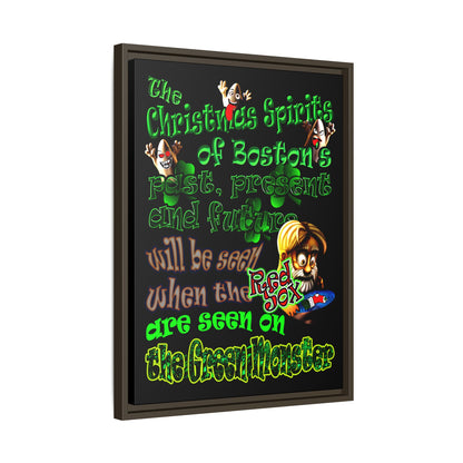 christmas spirits of boston - framed canvas art (black)