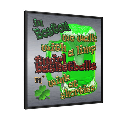 celtics logo - framed canvas art (brushed nickel)