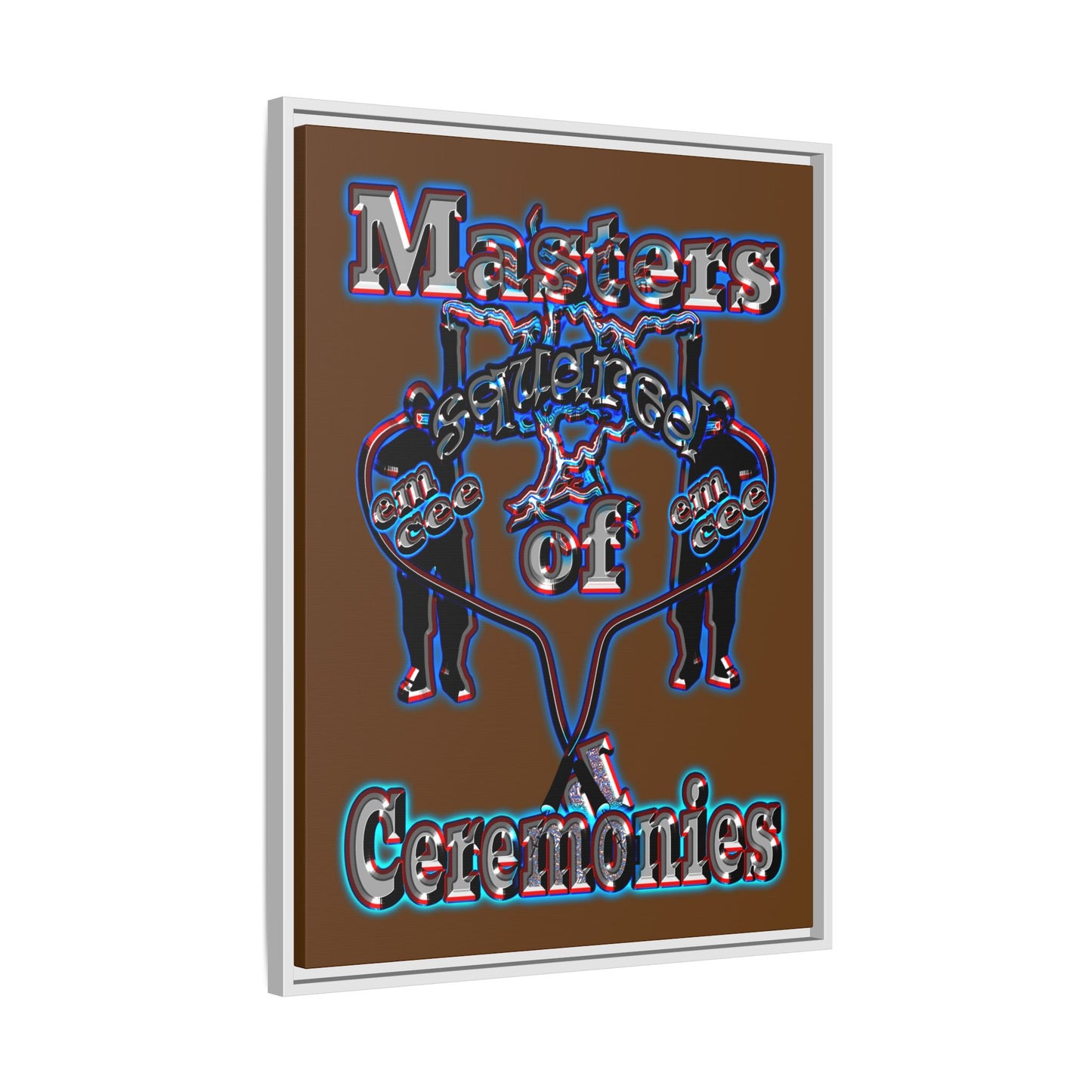 em cee squared - framed canvas art (brown)