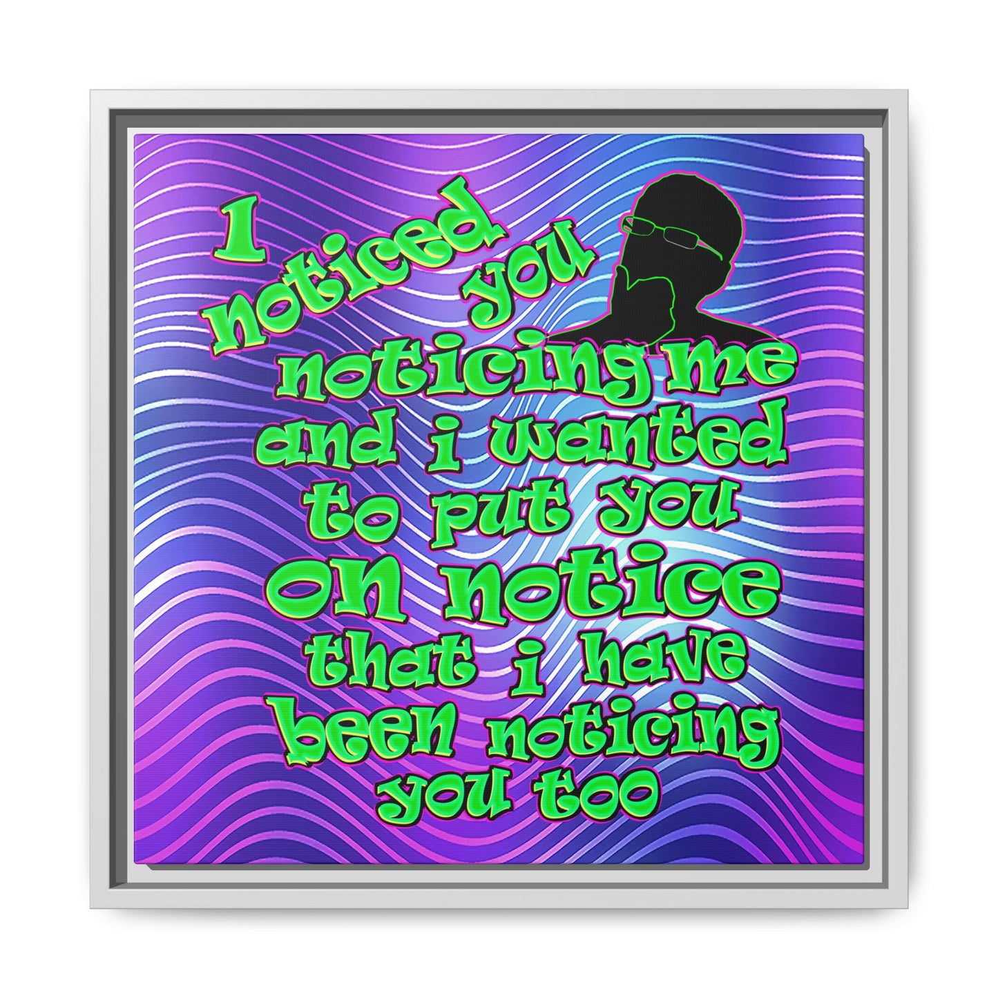 noticed you noticing - framed canvas art (purple wave)