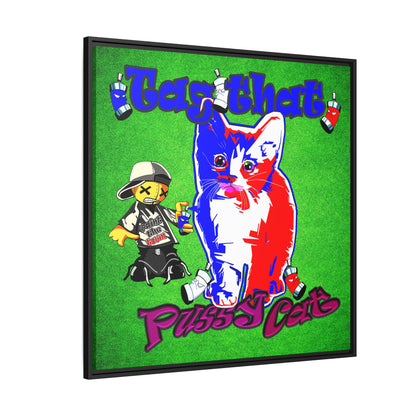 tag that - framed canvas art (green turf)