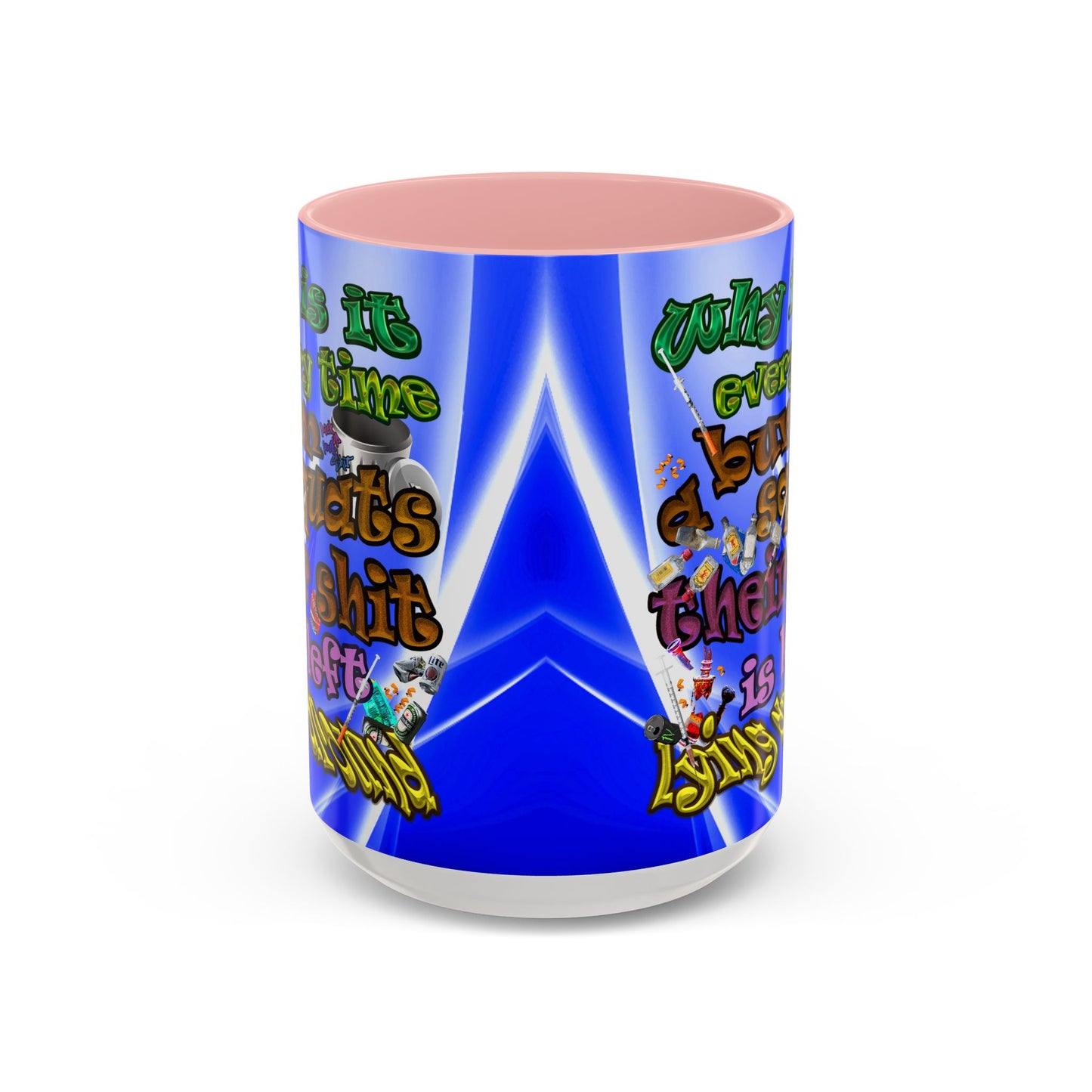 the bum's shit - Accent Mug (blue-white wave)