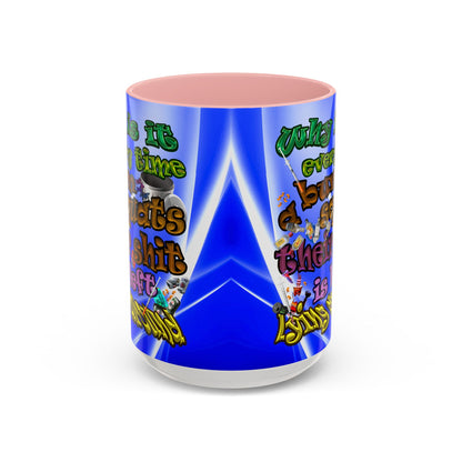 the bum's shit - Accent Mug (blue-white wave)