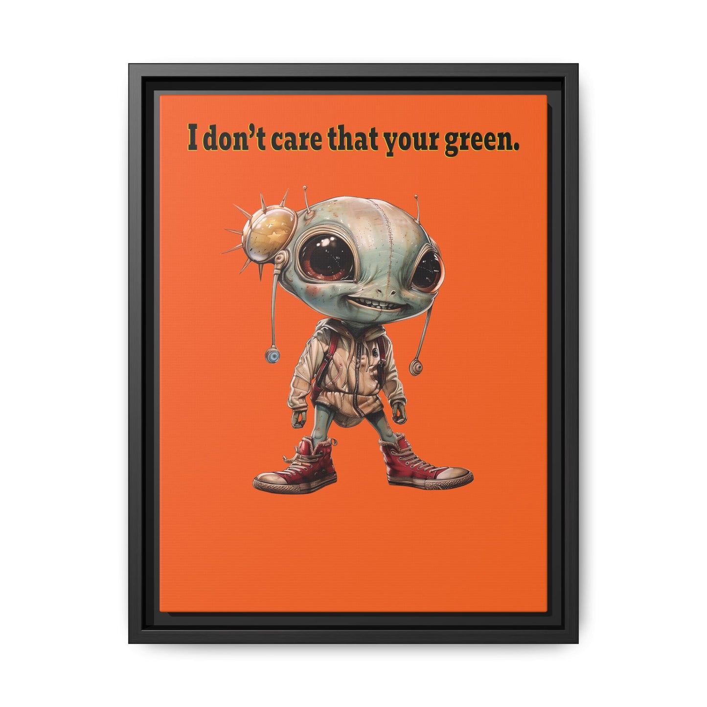 I don't care that your green - framed canvas art (orange)