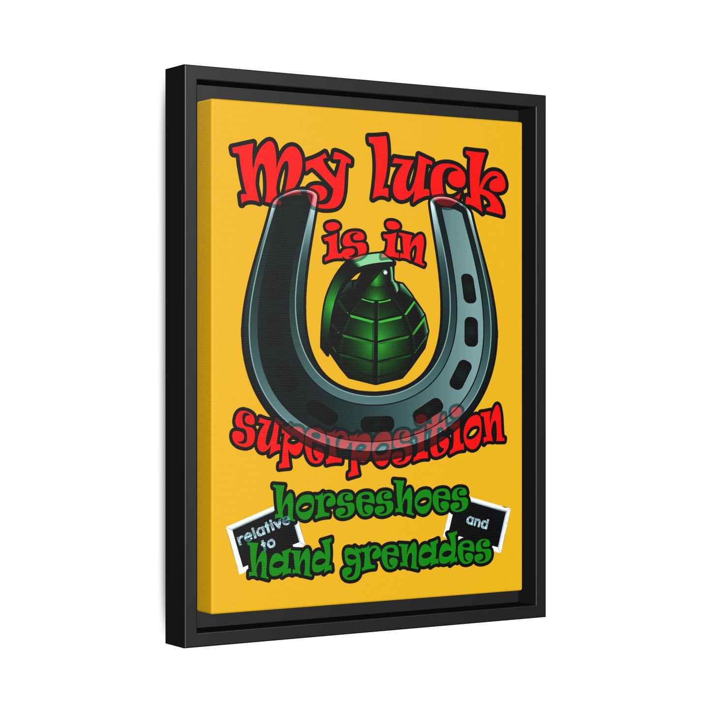 my luck - framed canvas art (yellow)
