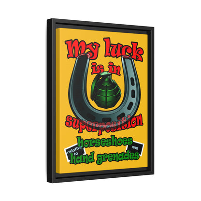 my luck - framed canvas art (yellow)