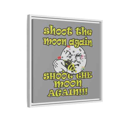 shoot the moon again - framed canvas art (grey)
