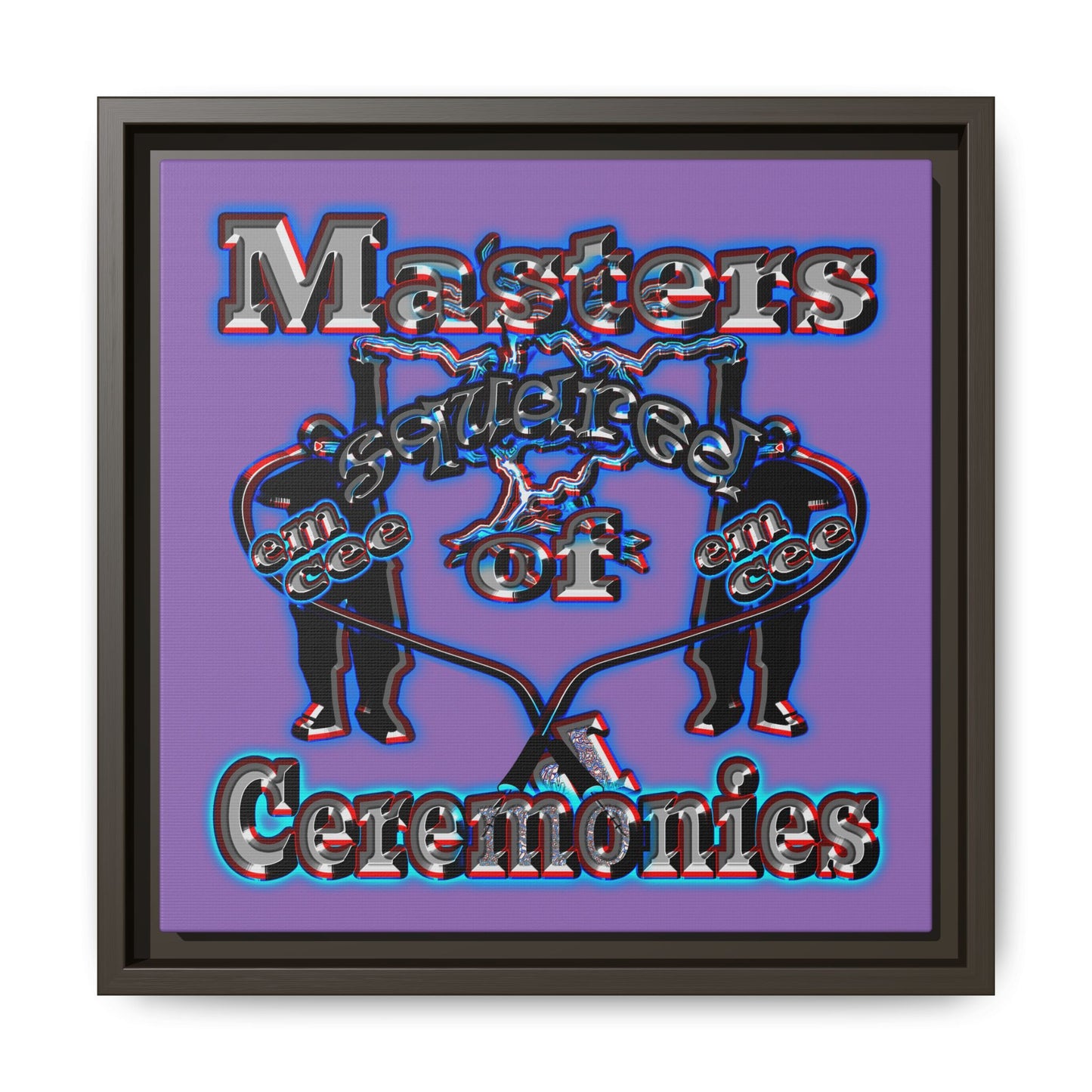 em cee squared - framed canvas art (light purple)