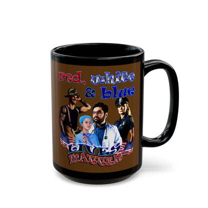 rw&b lives matter - Black Mug (brown)