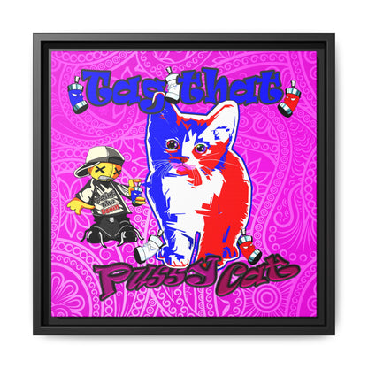 tag that - framed canvas art (pink swirl)