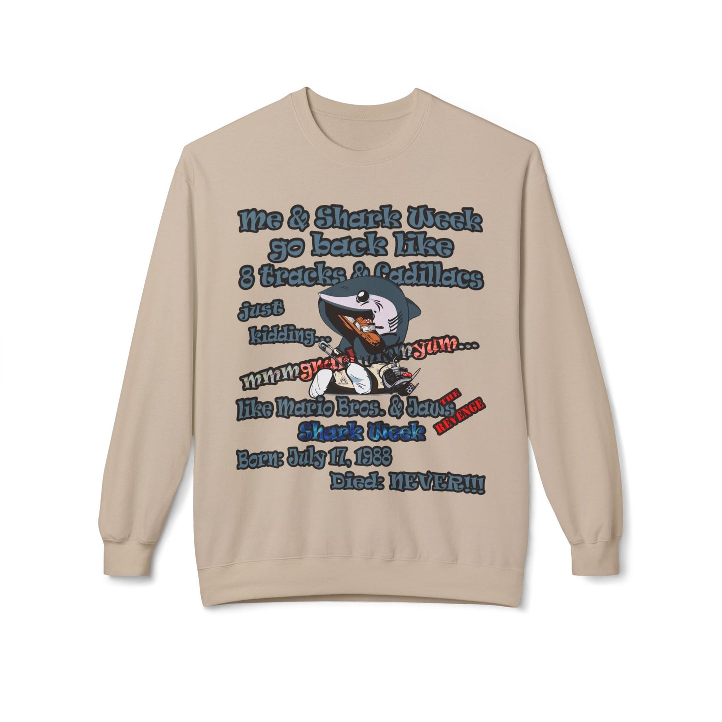 shark week - Unisex Midweight Softstyle Fleece Crewneck Sweatshirt