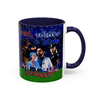 rw&b lives matter - Accent Mug ('snoops' background)