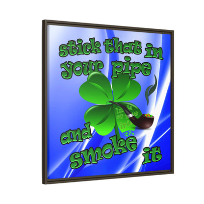 stick that in your pipe and smoke it - framed canvas art (blue-white wave)