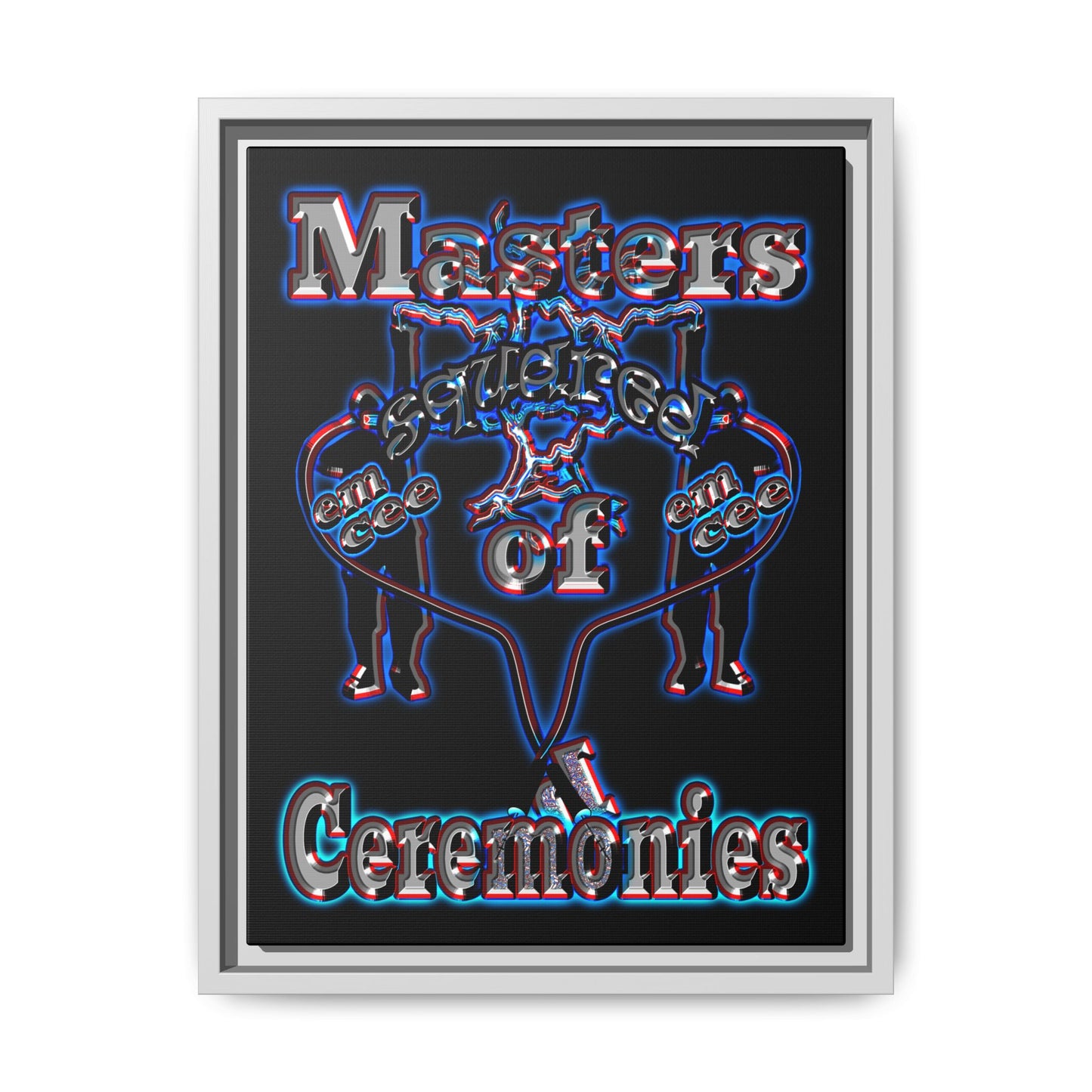 em cee squared - framed canvas art (black)