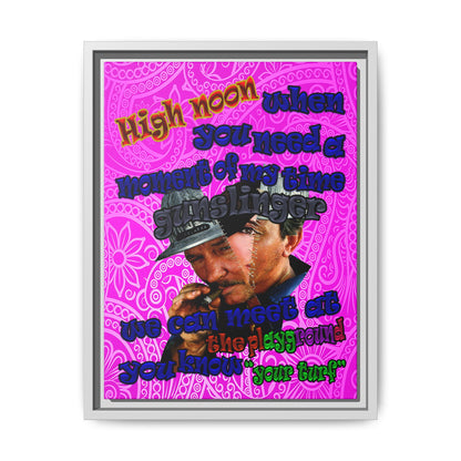 high noon - framed canvas art (pink swirl)