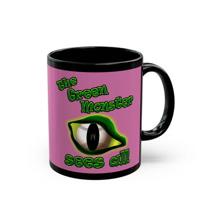 green monster - Black Mug (light pink)