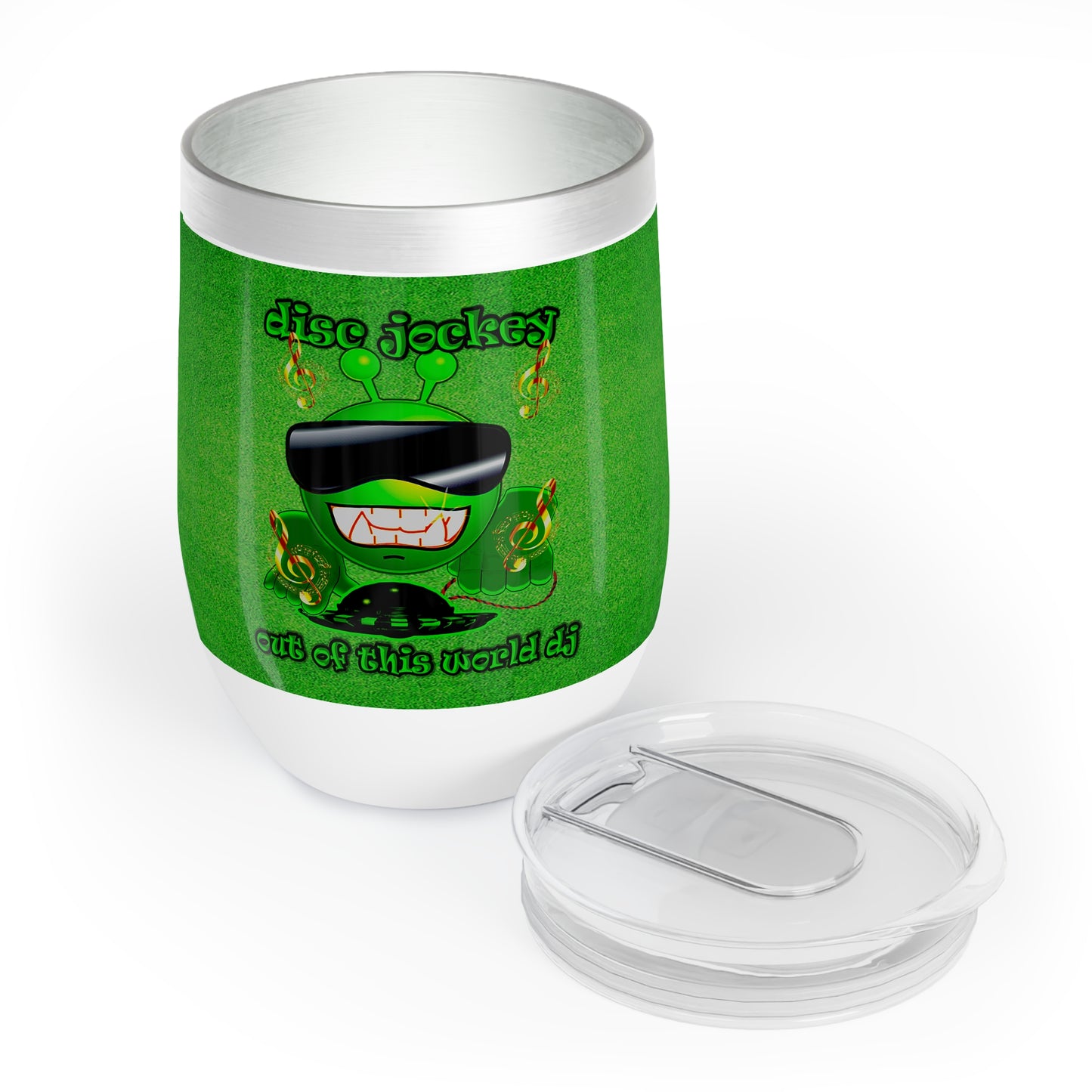 disc jockey - Chill Wine Tumbler (green turf)