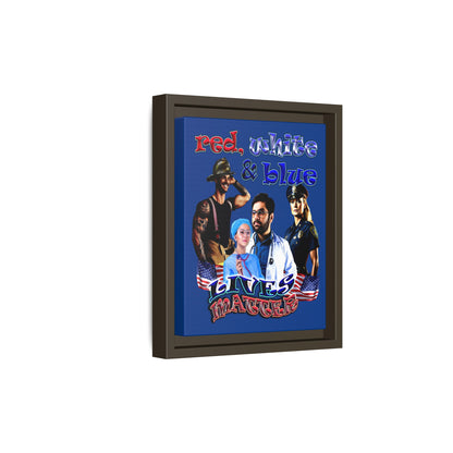 rw&b lives matter - framed canvas art (dark blue)