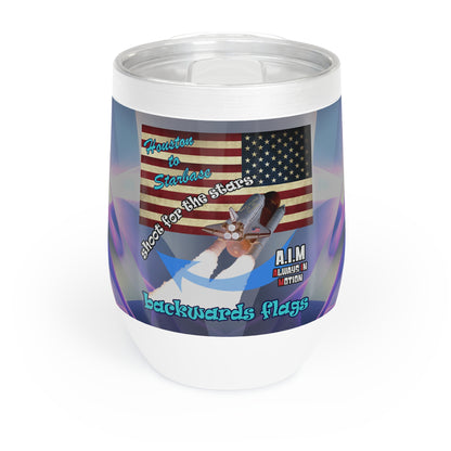 shoot for the stars - Chill Wine Tumbler (grey-pink wave)